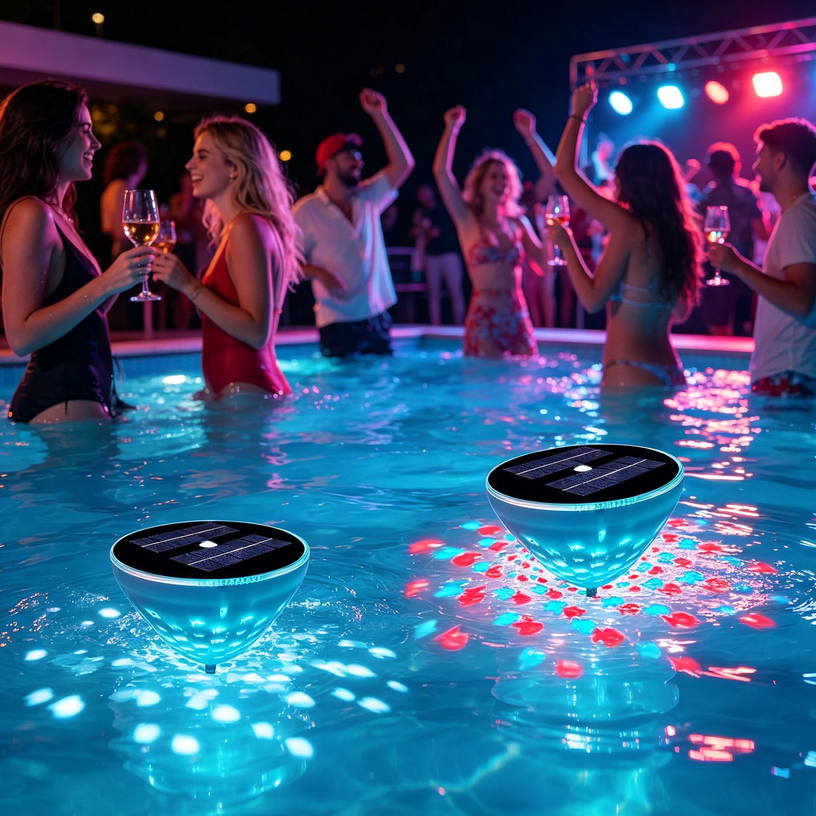 Outdoor Power For Hot Tub - Luces solares para piscina, 2 piezas,