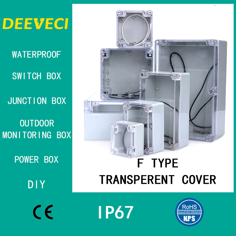 Outdoor Power Distribution Box - Caja de plástico transparente impermeable para