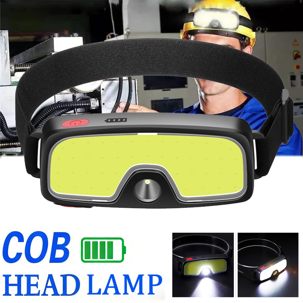 Outdoor Power Head - Potente linterna frontal COB tipo c/USB,