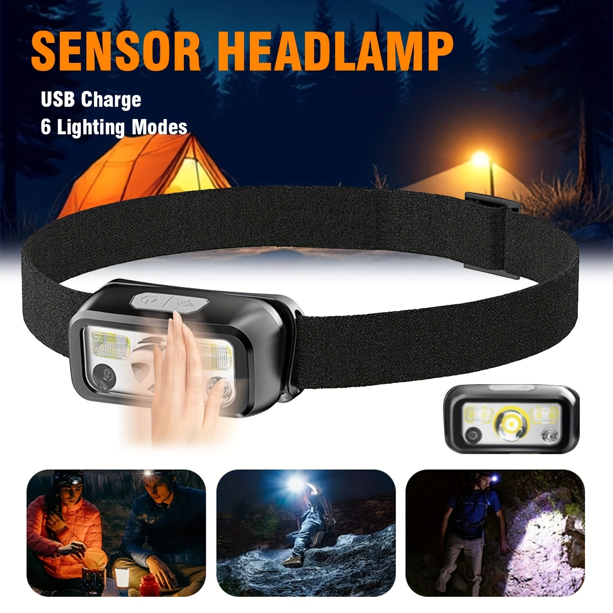 Outdoor Power Head - Potente Linterna Frontal LED COB con
