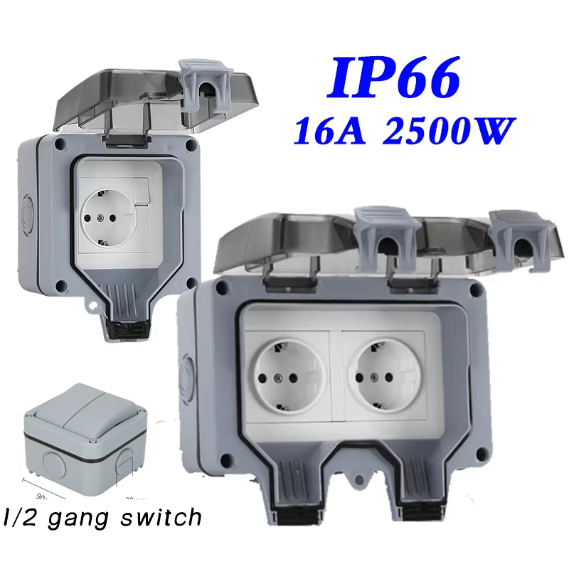 Outdoor Power Hub - Enchufes impermeables de pared para exteriores