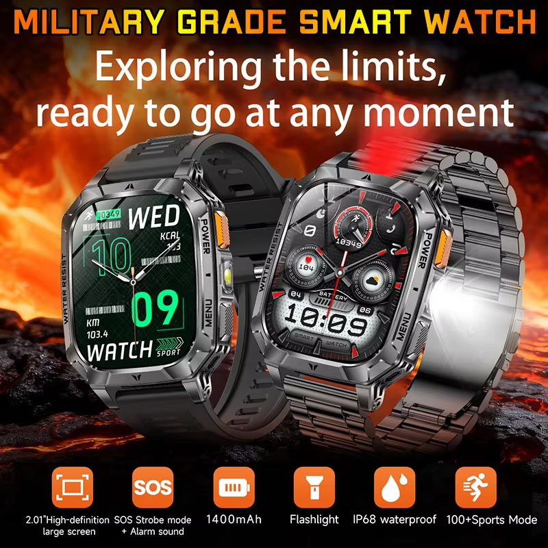 Outdoor Power Hours - Nuevo Reloj Inteligente 2026 con Linterna,