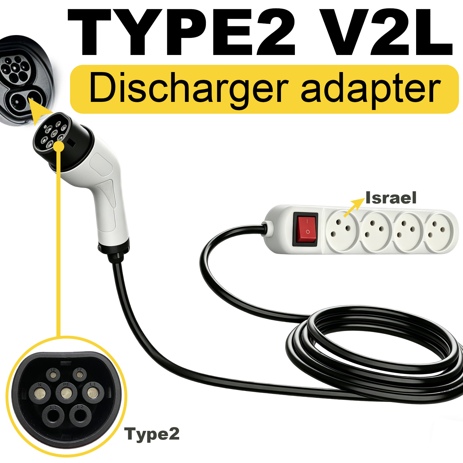 Outdoor Power Hub - Adaptador de descarga V2L Tipo 2