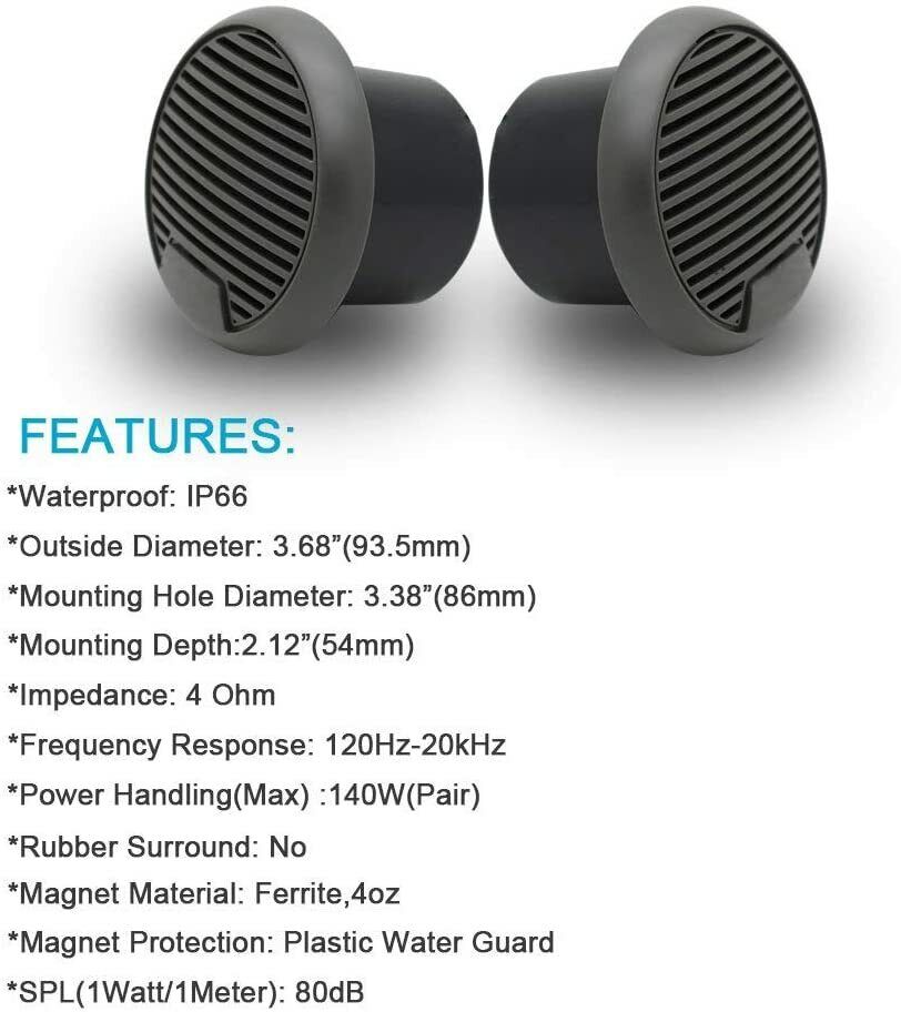 Herdio 2 uds 3 ''altavoces mar - Outdoor Power For Hot Tub reseña y precio