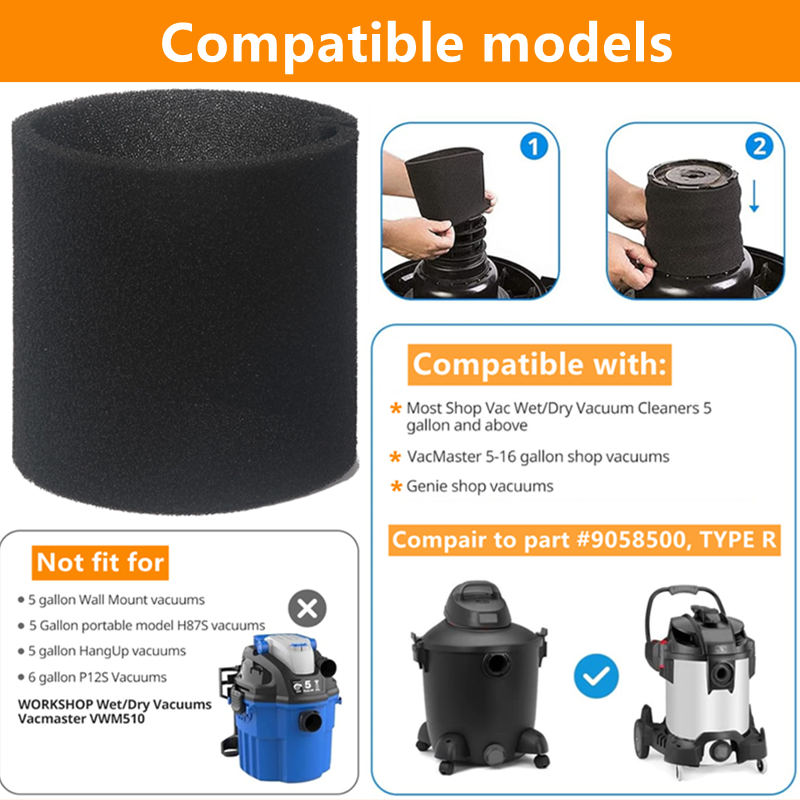 3 Piezas de Repuesto de Espuma - Wet Dry Vacuum Shop reseña y precio