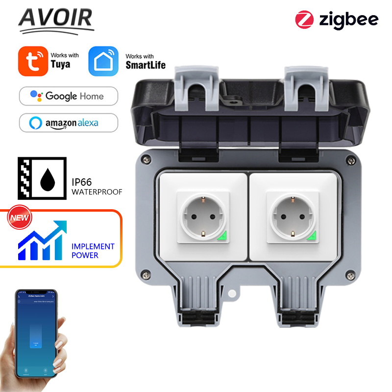 Avoir Tuya Zigbee enchufes elé - Outdoor Power Hub reseña y precio