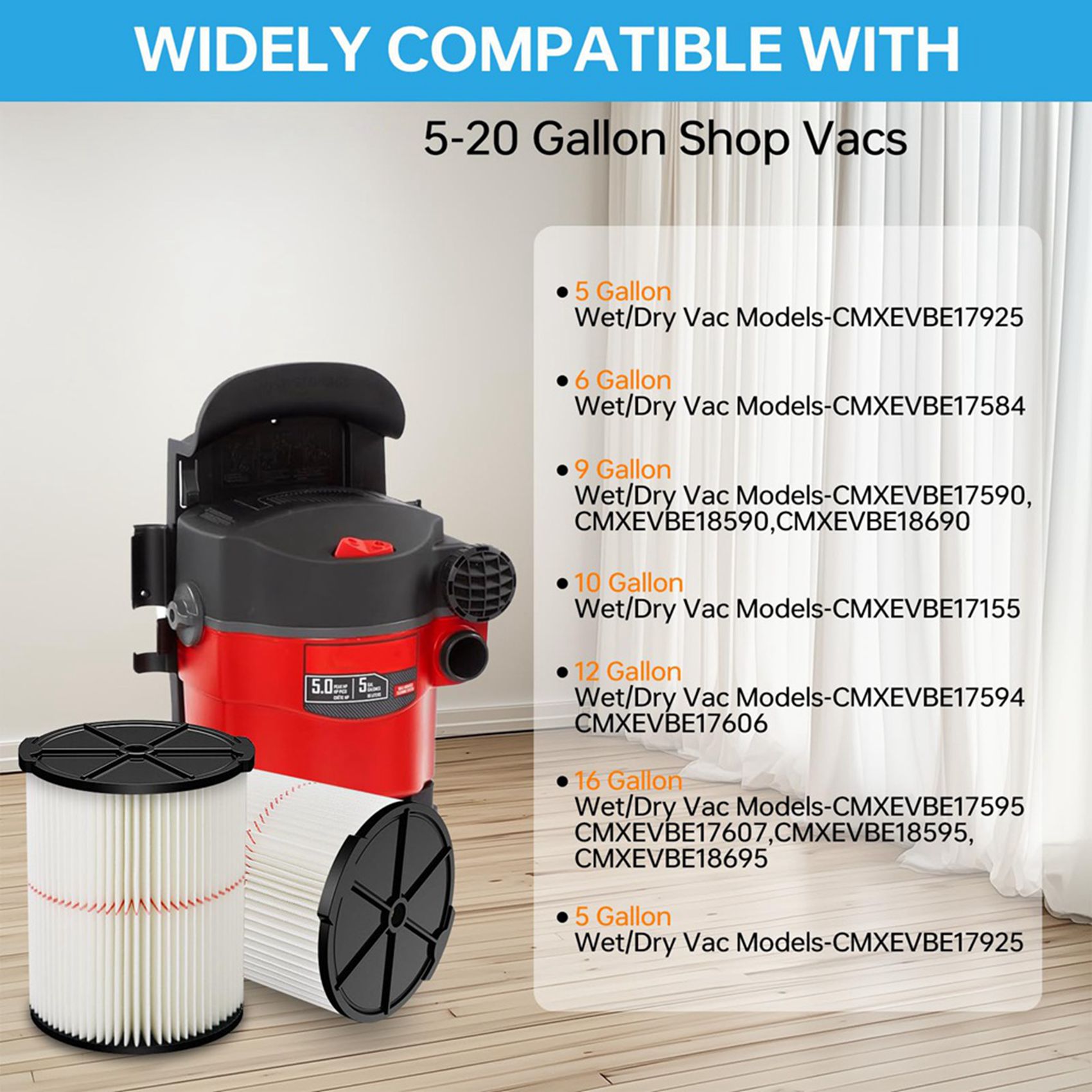 Filtro de cartucho de repuesto - Wet Dry Vacuum Shop reseña y precio
