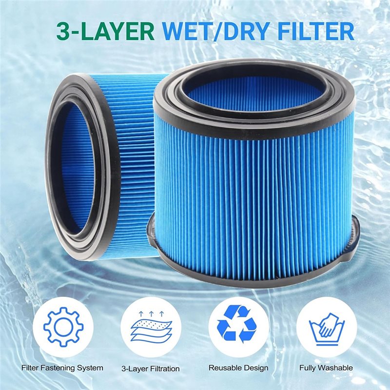 Filtro de repuesto de 3 capas  - Wet Dry Vacuum Shop reseña y precio